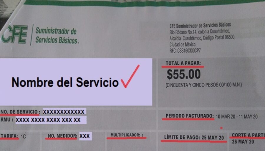 Descubre el Nombre del Servicio en tu Recibo de Luz en México